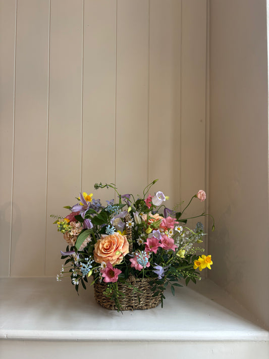 The Mothers Day Basket Arrangement - Spring Pastel Shades