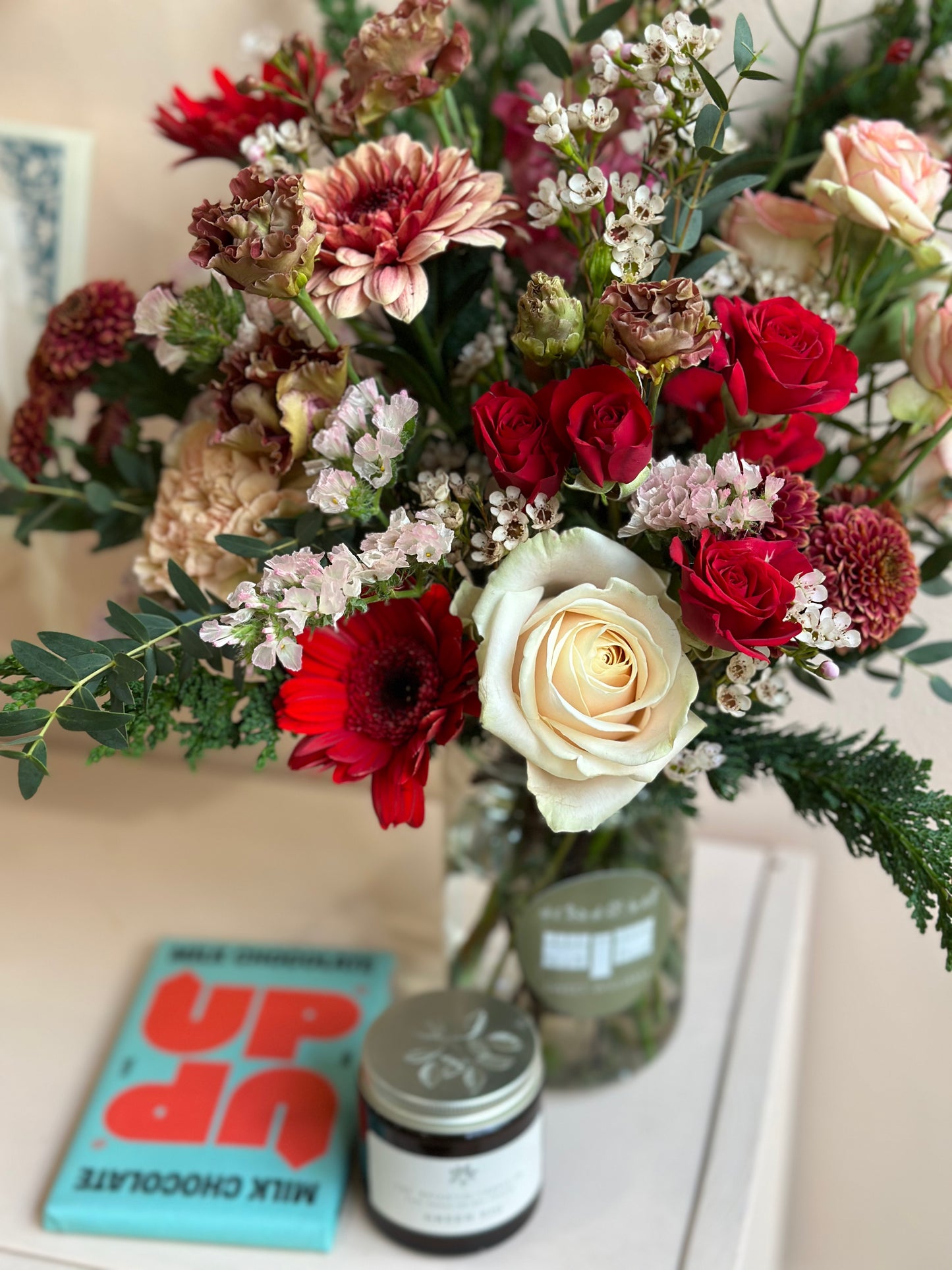 Christmas Gift Jar, Candle and Chocolate Bar Set
