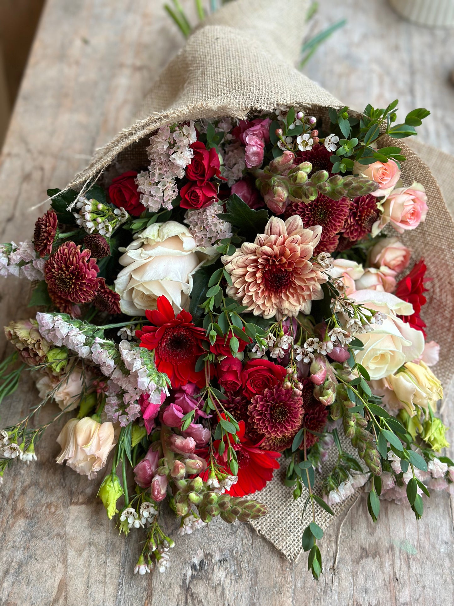 Christmas Hessian Wrap Bouquet
