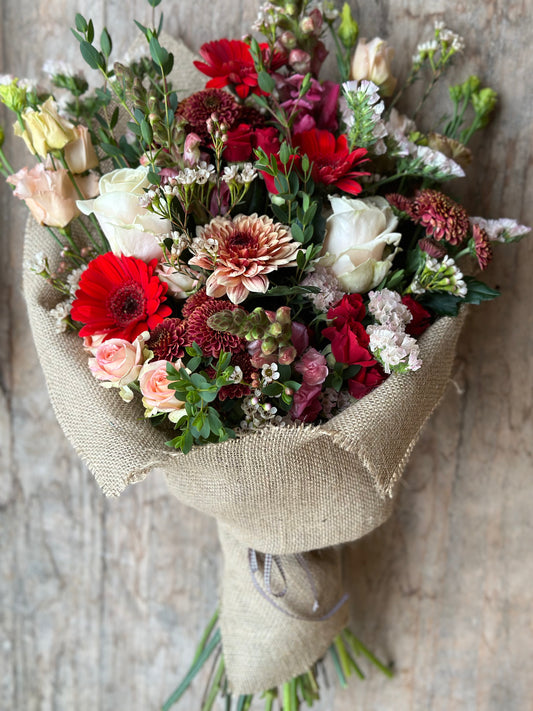 Christmas Hessian Wrap Bouquet