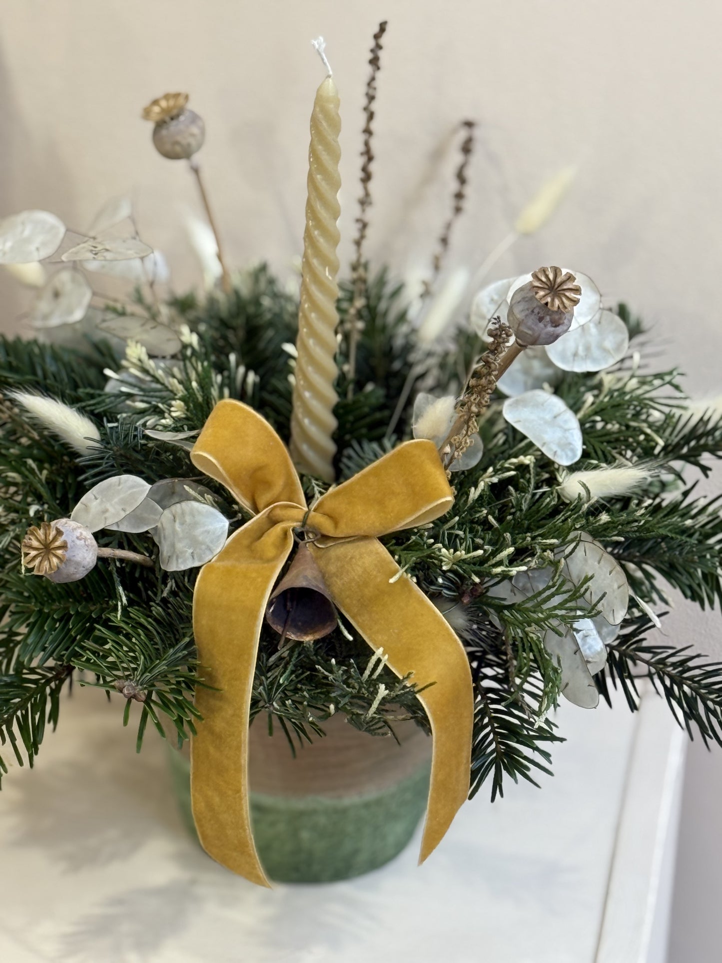 Christmas Table Candle Arrangement