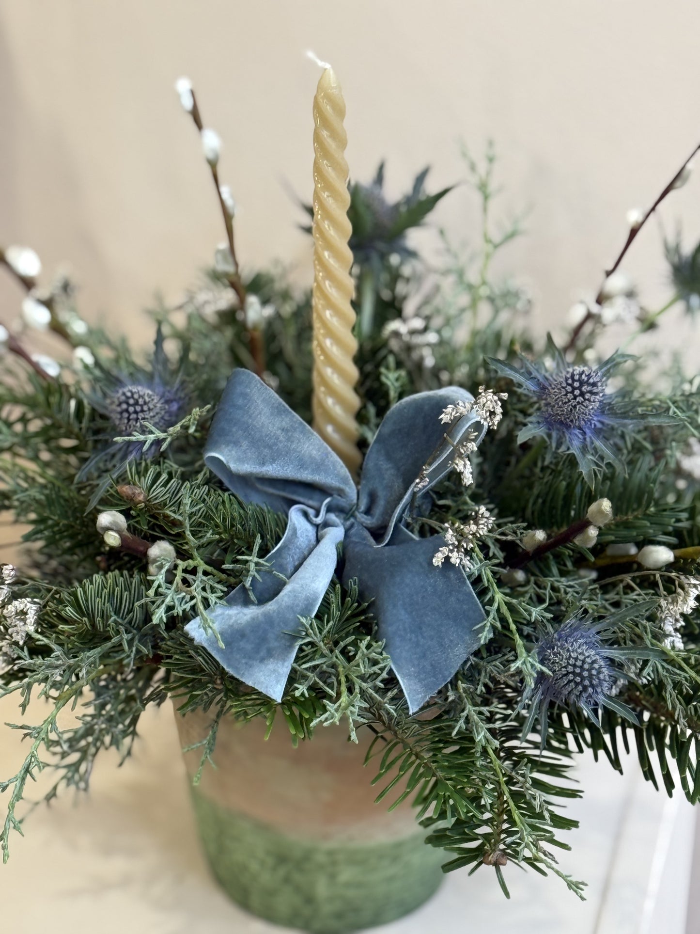 Christmas Table Candle Arrangement