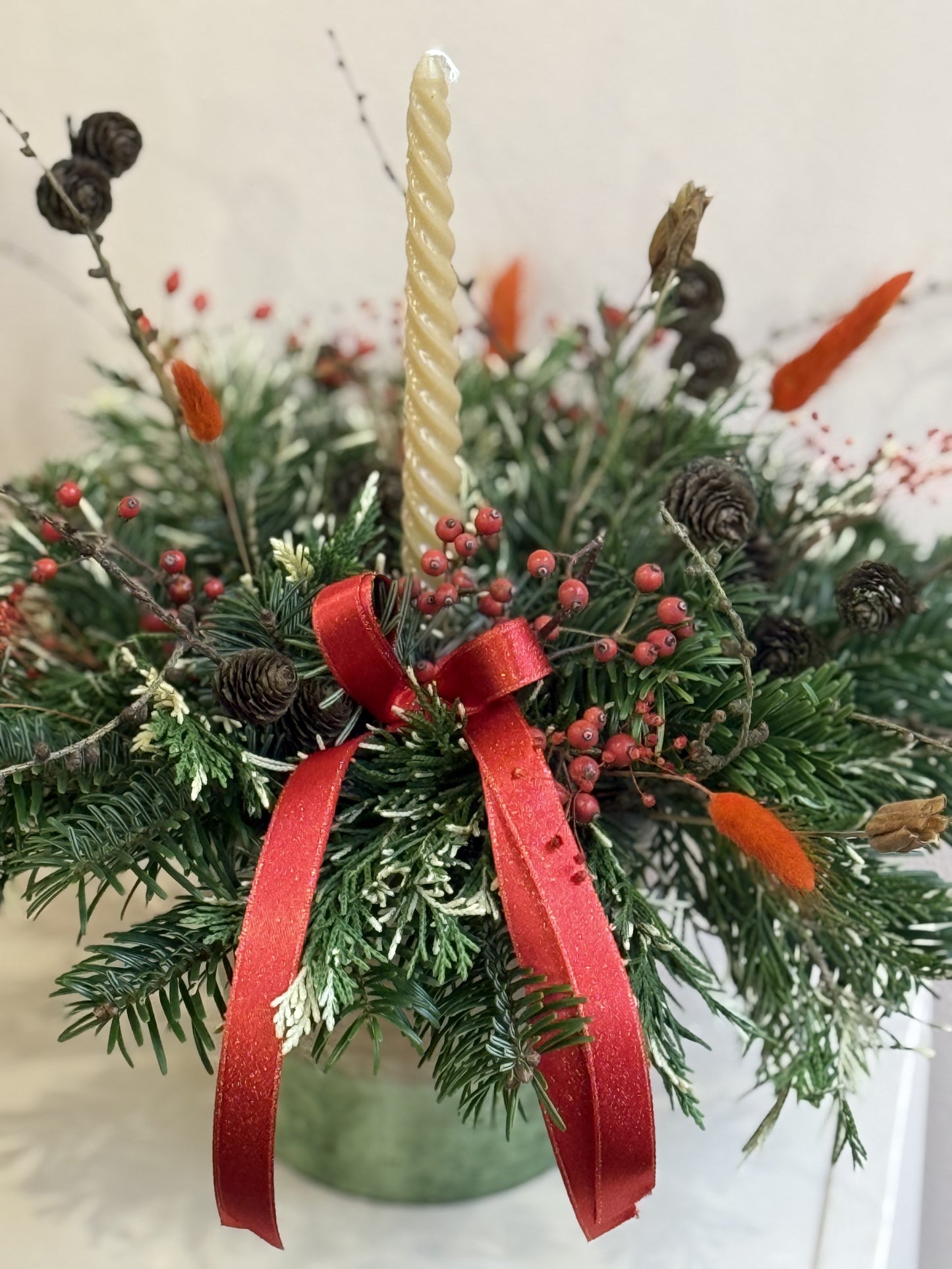 Christmas Table Candle Arrangement