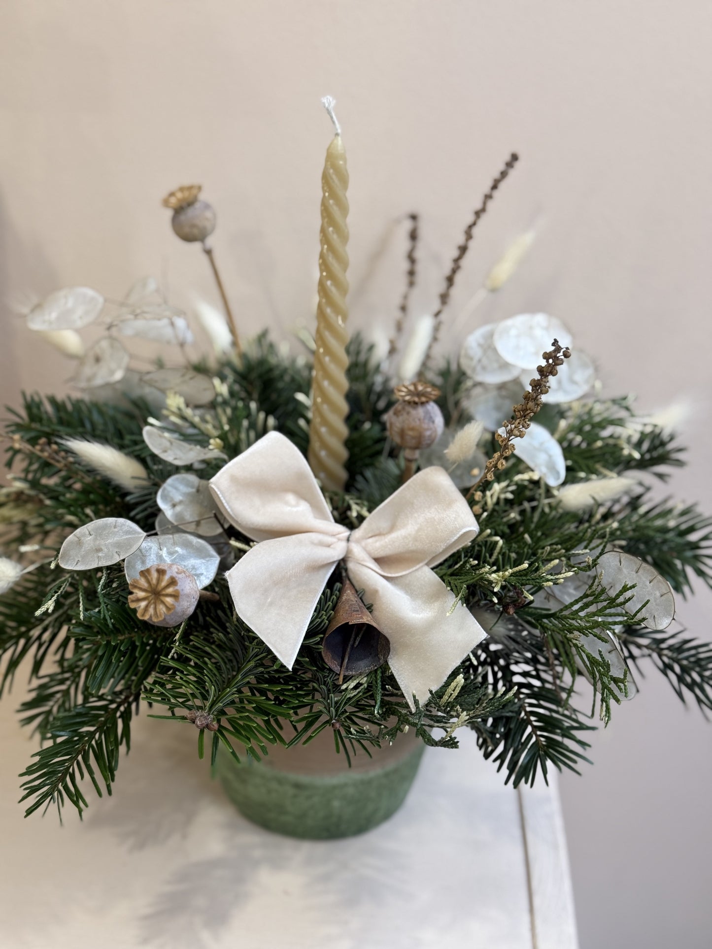 Christmas Table Candle Arrangement