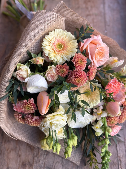 The Mother's Day Hessian Wrap Bouquet